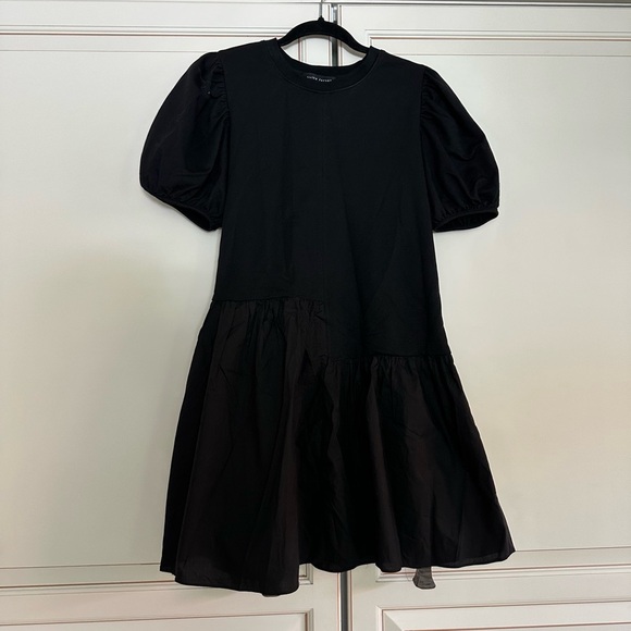 ENGLISH FACTORY Puff Shoulder Mixed Media Minidress - Picture 7 of 11